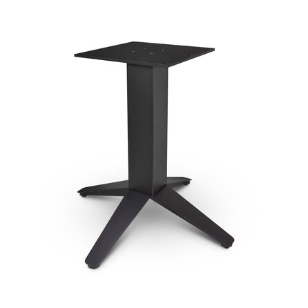 Stalen viervoet - zwart - koker: 12x12 cm -  76x76 cm - hoogte: 72,5 cm - tafelonderstel van gecoat metaal / staal