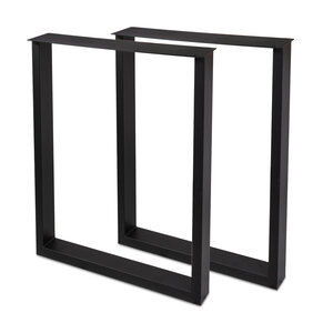 Stalen sta-/bartafel U-poten - zwart - SET (2 stuks) - 4x10 cm - 78 cm breed