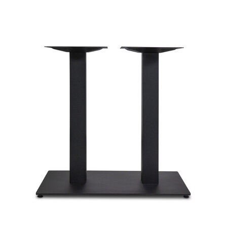 Gietijzeren horeca onderstel - zwart - 8x8 cm - voet: 40x70 cm - hoogte: 72 cm - horeca tafelonderstel met voet - gecoat metaal / staal