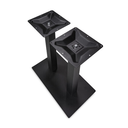 Gietijzeren horeca onderstel - zwart - 8x8 cm - voet: 40x70 cm - hoogte: 72 cm - horeca tafelonderstel met voet - gecoat metaal / staal