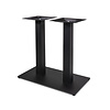 Gietijzeren horeca onderstel - zwart - 8x8 cm - voet: 40x70 cm - hoogte: 72 cm - horeca tafelonderstel met voet - gecoat metaal / staal