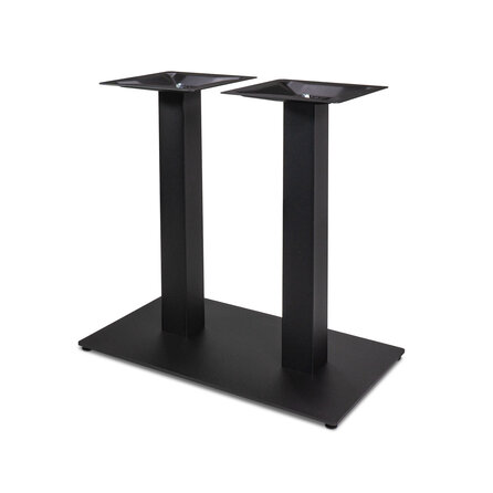 Gietijzeren horeca onderstel - zwart - 8x8 cm - voet: 40x70 cm - hoogte: 72 cm - horeca tafelonderstel met voet - gecoat metaal / staal