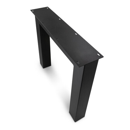 Stalen N poten - zwart - koker: 10x10 cm - breedte: 78 cm - hoogte: 72 cm - zwarte N-tafelpoot - gecoat metaal / staal