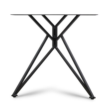 Stalen vlinderpoten - zwart - koker: 2x2 cm - breedte: 78 cm - hoogte: 72 cm - zwarte vlinder tafelpoot - gecoat metaal / staal