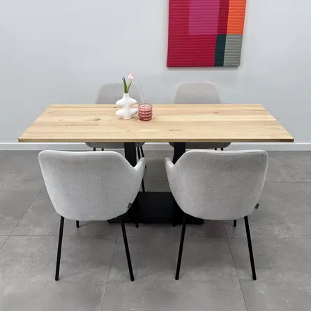 Gietijzeren horeca onderstel - zwart - 8x8 cm - voet: 40x70 cm - hoogte: 72 cm - horeca tafelonderstel met voet - gecoat metaal / staal