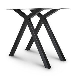 Stalen scissor poten - zwart - 5x5 cm - 78 cm breed - 72 cm hoog