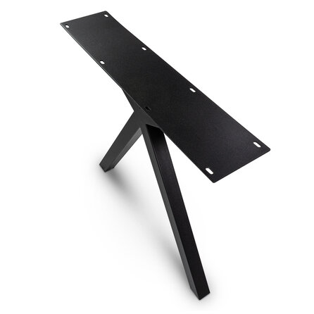 Stalen scissor poten - zwart - koker: 5x5 cm - breedte: 78 cm - hoogte: 72 cm - zwarte (X/Y) tafelpoot - gecoat metaal / staal