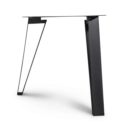 Stalen hairpin poten - zwart - koker: 0,5x8 cm - breedte; 92 cm - hoogte: 72 cm - zwarte haarspeld tafelpoot - gecoat metaal / staal