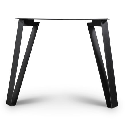Stalen hairpin poten - zwart - koker: 0,5x8 cm - breedte; 92 cm - hoogte: 72 cm - zwarte haarspeld tafelpoot - gecoat metaal / staal