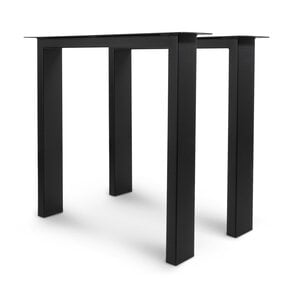 Stalen N-poten - zwart - SET (2 stuks) - 4x10 cm - 78 cm breed - 72 cm hoog