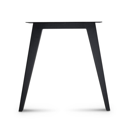 Stalen N poten - zwart - koker: taps - breedte: 74 of 94 cm - hoogte: 72 cm - zwarte N-tafelpoot - gecoat metaal / staal