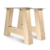 Eiken A tafelpoten - rustiek - balk: 12x12 cm - breedte: 88 cm - hoogte: 72 cm - A-poot (eetkamer)tafel - rustiek eikenhout (B/C)