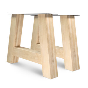 Eiken A-tafelpoten - 12x12 cm - 88 cm breed - 72 cm hoog