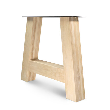 Eiken A tafelpoten - rustiek - balk: 12x12 cm - breedte: 88 cm - hoogte: 72 cm - A-poot (eetkamer)tafel - rustiek eikenhout (B/C)