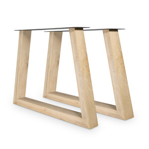 Eiken trapeze tafelpoten - SET (2 stuks) - 6x10 cm - 95 cm breed - 72 cm hoog