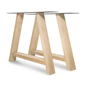 Eiken A-tafelpoten - 4x10 cm - 78 cm breed - 72 cm hoog