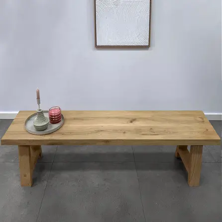 Eiken A bankpoten - rustiek - balk: 8x4 cm - breedte: 36 cm - hoogte: 41 cm - A-poot bankje - rustiek eikenhout (B/C)