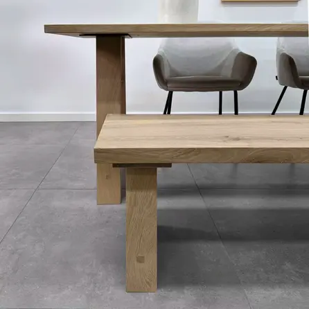 Eiken A bankpoten - rustiek - balk: 8x4 cm - breedte: 36 cm - hoogte: 41 cm - A-poot bankje - rustiek eikenhout (B/C)