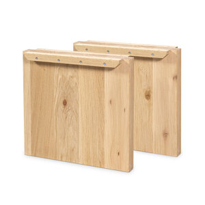 Eiken salontafel paneelpoten - rustiek - 4 cm dik - 40 cm hoog