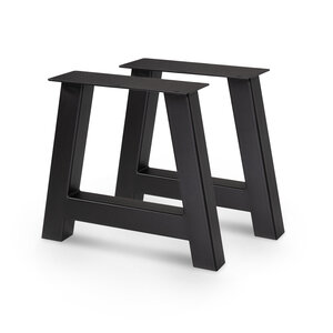 Stalen salontafel A-poten - zwart - SET (2 stuks) - 6x6 cm - 48 cm breed - 42 cm hoog Stalen salontafel A-poten - zwart - SET (2 stuks) - 6x6 cm - 48 cm breed - 42 cm hoog