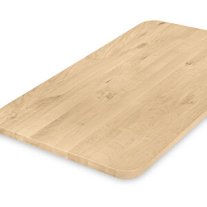 Eiken tafelblad - ronde hoeken - op maat - 4 cm - rustiek
