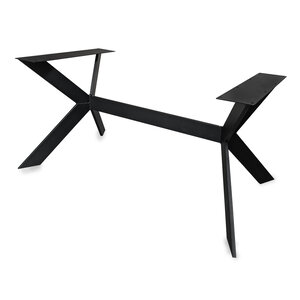 Stalen X-poten frame - zwart - 2x10 cm - 90x155 cm - 72 cm hoog