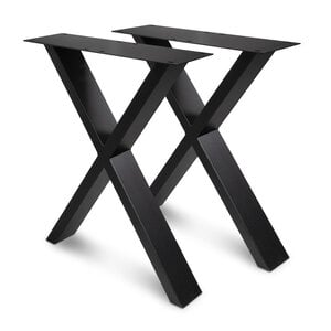 Stalen X-poten - zwart - 4x10 cm - 60 cm breed - 72 cm hoog