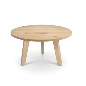 Eiken salontafel - rond - op maat - 2,7 cm - rustiek - met brede lamel