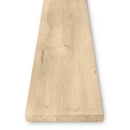 Eiken bankje - op maat - 4 cm dik - eettafel bank van rustiek eikenhout (B/C) - met brede lamel - 40 mm Eiken bankje - op maat - 4 cm dik - eettafel bank van rustiek eikenhout (B/C) - met brede lamel - 40 mm