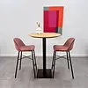 Eiken bartafel - rond - 2,7 cm dik - ronde eiken bar-/sta (horeca) tafel van foutvrij eikenhout (A/B) met brede lamel - 27 mm
