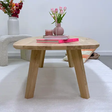 Eiken salontafel - Deens ovaal - 4 cm dik - Deens ovale eiken tafel van foutvrij eikenhout (A/B) met brede lamel - 40 mm