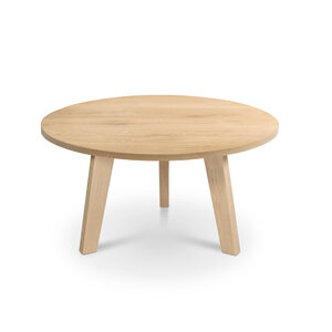 Eiken salontafel - rond - op maat - 2,7 cm - foutvrij - met brede lamel