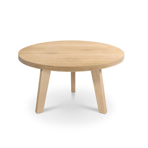 Eiken salontafel - rond - op maat - 4 cm - foutvrij - met brede lamel