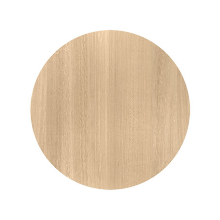 Eiken bartafel - rond - 4 cm dik - ronde eiken bar-/sta (horeca) tafel van foutvrij eikenhout (A/B) met brede lamel - 40 mm