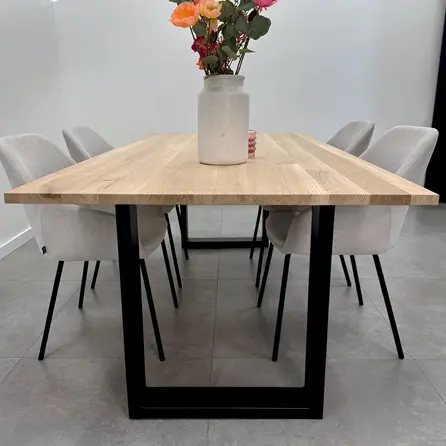 Eiken eettafel - 2,7 cm dik - eiken tafel van foutvrij eikenhout (A/B) met brede lamel - 27 mm