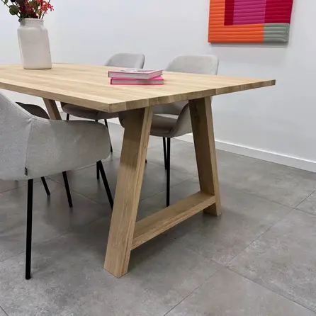 Eiken eettafel - 2,7 cm dik - eiken tafel van foutvrij eikenhout (A/B) met brede lamel - 27 mm
