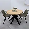 Eiken eettafel - rond - op maat - 4 cm dik - ronde eiken tafel van rustiek eikenhout (B/C) met brede lamel - 40 mm Eiken eettafel - rond - op maat - 4 cm dik - ronde eiken tafel van rustiek eikenhout (B/C) met brede lamel - 40 mm