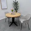 Eiken eettafel - rond - op maat - 2,7 cm dik - ronde eiken tafel van rustiek eikenhout (B/C) met brede lamel - 27 mm Eiken eettafel - rond - op maat - 2,7 cm dik - ronde eiken tafel van rustiek eikenhout (B/C) met brede lamel - 27 mm