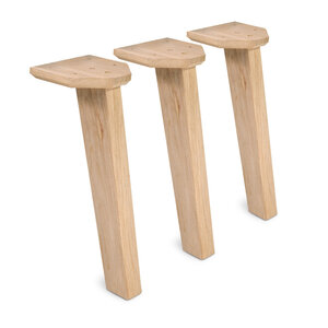 Eiken salontafelpoten schuin - taps - 40 cm hoog - 3 stuks