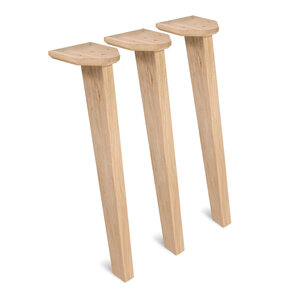Eiken tafelpoten schuin - taps - 71 cm hoog - 3 stuks