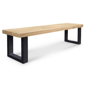 Eiken bankje - op maat - 4 cm - rustiek - met brede lamel Eiken bankje - op maat - 4 cm - rustiek - met brede lamel