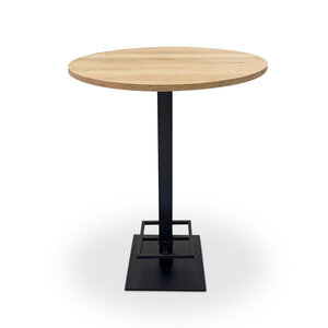 Eiken sta-/ bartafel - rond - 2,7 cm - foutvrij - met brede lamel