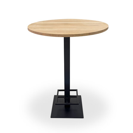 Eiken bartafel - rond - 2,7 cm dik - ronde eiken bar-/sta (horeca) tafel van foutvrij eikenhout (A/B) met brede lamel - 27 mm