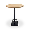 Eiken bartafel - rond - 4 cm dik - ronde eiken bar-/sta (horeca) tafel van foutvrij eikenhout (A/B) met brede lamel - 40 mm