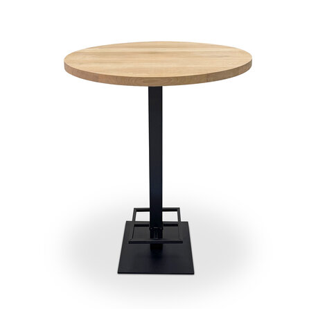 Eiken bartafel - rond - 4 cm dik - ronde eiken bar-/sta (horeca) tafel van foutvrij eikenhout (A/B) met brede lamel - 40 mm