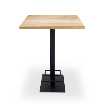 Eiken bartafel - vierkant - 2,7 cm dik - vierkante eiken bar-/sta (horeca) tafel van foutvrij eikenhout (A/B) met brede lamel - 27 mm