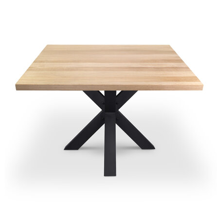 Eiken eettafel - vierkant - 4 cm dik - vierkante eiken tafel van foutvrij eikenhout (A/B) met brede lamel - 40 mm