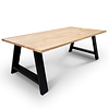 Eiken eettafel - op maat - 2,7 cm dik - eiken tafel van rustiek eikenhout (B/C) met brede lamel - 27 mm Eiken eettafel - op maat - 2,7 cm dik - eiken tafel van rustiek eikenhout (B/C) met brede lamel - 27 mm