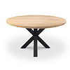 Eiken eettafel - rond - op maat - 4 cm dik - ronde eiken tafel van rustiek eikenhout (B/C) met brede lamel - 40 mm Eiken eettafel - rond - op maat - 4 cm dik - ronde eiken tafel van rustiek eikenhout (B/C) met brede lamel - 40 mm