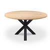 Eiken eettafel - rond - op maat - 2,7 cm dik - ronde eiken tafel van rustiek eikenhout (B/C) met brede lamel - 27 mm Eiken eettafel - rond - op maat - 2,7 cm dik - ronde eiken tafel van rustiek eikenhout (B/C) met brede lamel - 27 mm